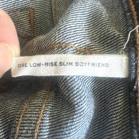 Rag & Bone Women’s Dre Slim Boyfriend Jeans Size 27 Distressed Ripped Knees Blue - Picture 9 of 12